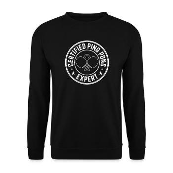 Tischtennis Tischtennisspieler Ping Pong Geschenke - Unisex Pullover - Schwarz - Vorne - Alina (178cm) & Michal (187cm)