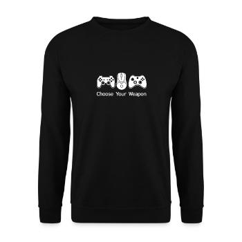 Gamer Controller Gaming Wählen Sie Ihre Waffe - Unisex Pullover - Schwarz - Vorne - Alina (178cm) & Michal (187cm)