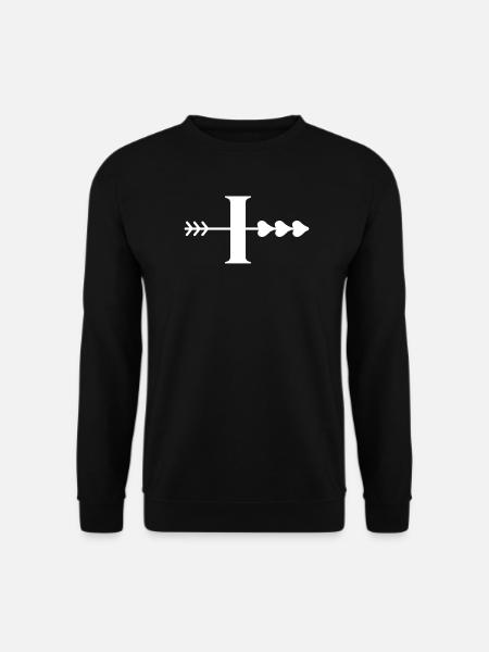 Letter i arrow heart - Unisex Sweatshirt - black
