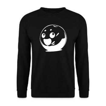 Lächelnde Bowlingkugel - Unisex Pullover - Schwarz - Vorne - Alina (178cm) & Michal (187cm)