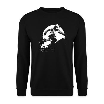 Snowboarder Drawing - Unisex Sweatshirt - black - Front - Alina (178cm) & Michal (187cm)