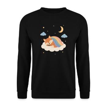 Sleeping fox under the rainbow - Unisex Sweatshirt - black - Front - Alina (178cm) & Michal (187cm)