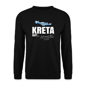Kreta Auswandern - Unisex Pullover - Schwarz - Vorne - Alina (178cm) & Michal (187cm)