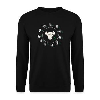 Zodiac sign Taurus - Unisex Sweatshirt - black - Front - Alina (178cm) & Michal (187cm)