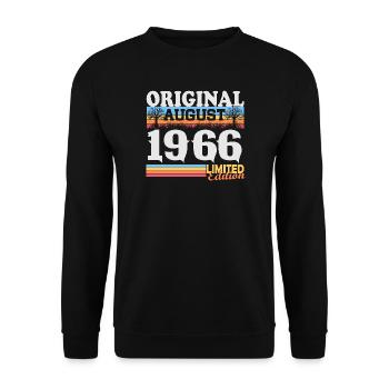 Vintage August 1966 Vintage Retro Birthday - Unisex Sweatshirt - black - Front - Alina (178cm) & Michal (187cm)
