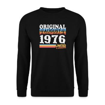 Anniversaire vintage rétro d’août 1976 - Sweat-shirt Unisexe - noir - Devant - Alina (178cm) & Michal (187cm)