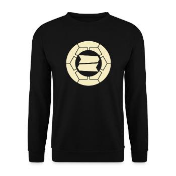 Kamon japonais Hattori jaune pâle oriental vintage - Sweat-shirt Unisexe - noir - Devant - Alina (178cm) & Michal (187cm)