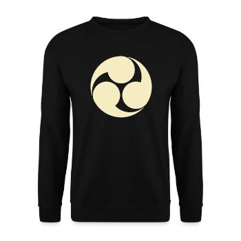 Oriental Vintage Pale Yellow Kobayakawa Japan Mon - Unisex Sweatshirt - black - Front - Alina (178cm) & Michal (187cm)