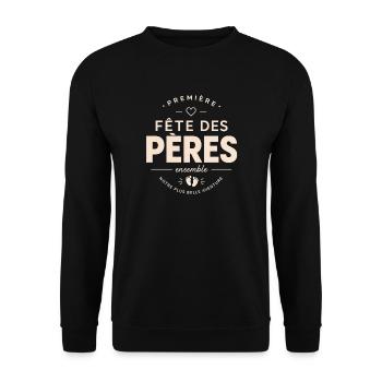 Première Fête des Pères ensemble - Sweat-shirt Unisexe - noir - Devant - Alina (178cm) & Michal (187cm)