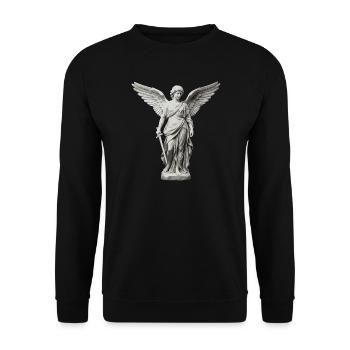 Ange Gardien Ailé avec Épée - Sweat-shirt Unisexe - noir - Devant - Alina (178cm) & Michal (187cm)