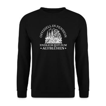 Gärtnern in Pension Zeit zum Aufblühen - Unisex Pullover - Schwarz - Vorne - Alina (178cm) & Michal (187cm)