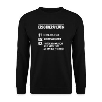 Ergotherapeutin Immer Recht - Unisex Pullover - Schwarz - Vorne - Alina (178cm) & Michal (187cm)