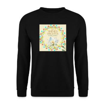 Éclat de la Lumière de l’Anneau de Fleurs - Sweat-shirt Unisexe - noir - Devant - Alina (178cm) & Michal (187cm)