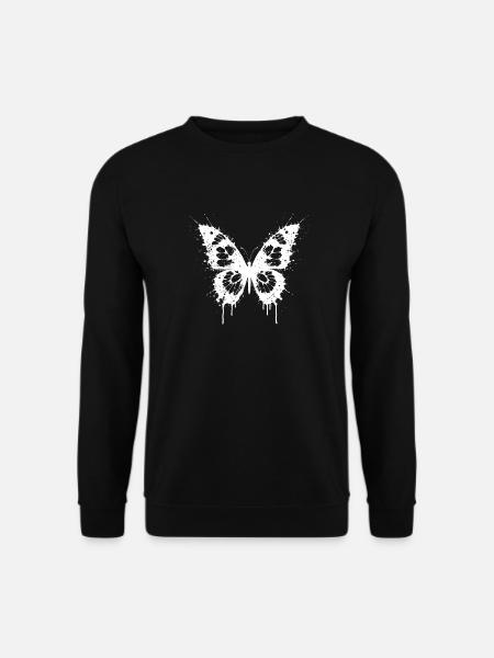 Schmetterling in Spritzern - Unisex Pullover - Schwarz