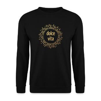 Dolce Vita Luxus Sonne exklusiv Lebensfreude Party - Unisex Pullover - Schwarz - Vorne - Alina (178cm) & Michal (187cm)