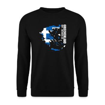 Griechenland Auswandern - Unisex Pullover - Schwarz - Vorne - Alina (178cm) & Michal (187cm)