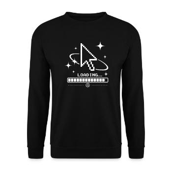 Y2K Cursor & Loading Bar – Retro 2000s Tech Look - Unisex Sweatshirt - black - Front - Alina (178cm) & Michal (187cm)
