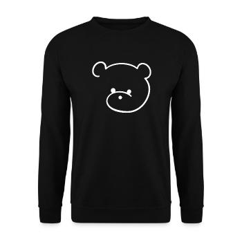 Cute teddy bear with button eyes - Unisex Sweatshirt - black - Front - Alina (178cm) & Michal (187cm)