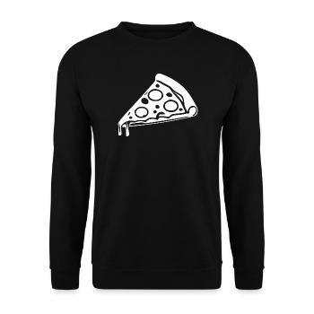 Pizza Slice Gift Pizzeria - Unisex Sweatshirt - black - Front - Alina (178cm) & Michal (187cm)
