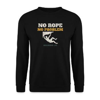 No Rope No Problem - Unisex Sweatshirt - black - Front - Alina (178cm) & Michal (187cm)