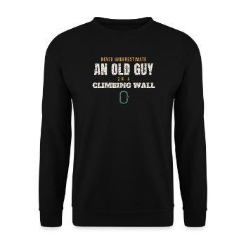 Le vieux sur un mur d’escalade - Sweat-shirt Unisexe - noir - Devant - Alina (178cm) & Michal (187cm)