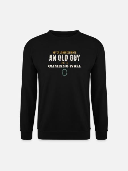 Old Guy On A Climbing Wall - Unisex Sweatshirt - black