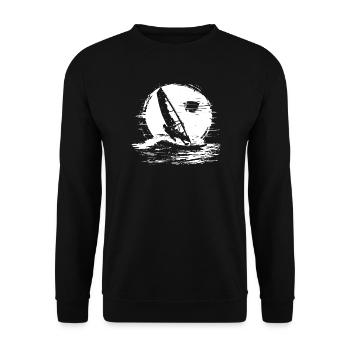 Windsurfing Sketch - Unisex Sweatshirt - black - Front - Alina (178cm) & Michal (187cm)