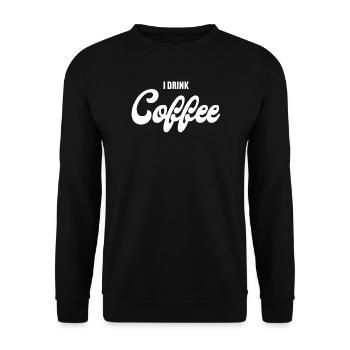 Coffee typo in black and white - Unisex Sweatshirt - black - Front - Alina (178cm) & Michal (187cm)