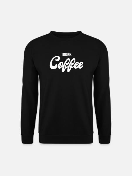 Kaffee Typo im Schwarz-Weiß - Unisex Pullover - Schwarz