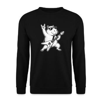 Capybara Rocker Capybara Metal Funny - Unisex Sweatshirt - black - Front - Alina (178cm) & Michal (187cm)