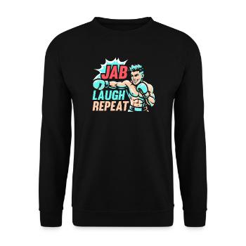 Jab Laugh Repeat Gloves Boxing Gloves - Unisex Sweatshirt - black - Front - Alina (178cm) & Michal (187cm)