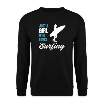 Surfer Girl Beach Lover Gift for Women - Unisex Sweatshirt - black - Front - Alina (178cm) & Michal (187cm)