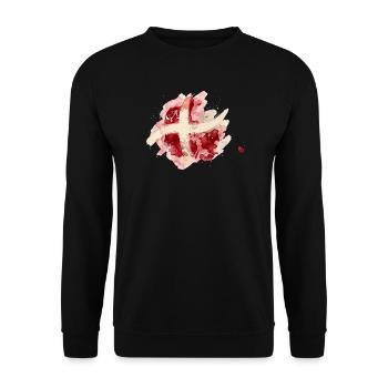 Denmark flag as watercolor - Unisex Sweatshirt - black - Front - Alina (178cm) & Michal (187cm)