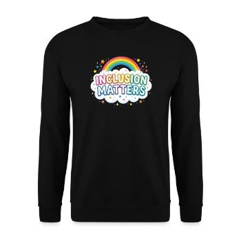 Inklusion ist wichtig – Sonderpädagogik – Freundli - Unisex Pullover - Schwarz - Vorne - Alina (178cm) & Michal (187cm)