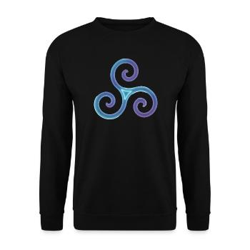Neon Triskel Spiral - Unisex Sweatshirt - black - Front - Alina (178cm) & Michal (187cm)
