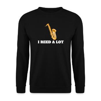 Funny Saxophone Player Gift for Saxophonist - Unisex Sweatshirt - black - Front - Alina (178cm) & Michal (187cm)