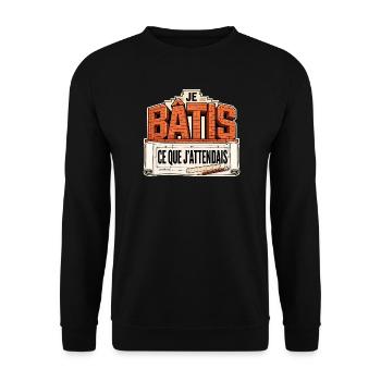 Je bâtis ce que j'attendais - Sweat-shirt Unisexe - noir - Devant - Alina (178cm) & Michal (187cm)