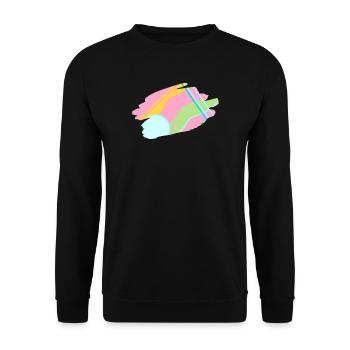 Pastell Abstrakt Design - Unisex Pullover - Schwarz - Vorne - Alina (178cm) & Michal (187cm)
