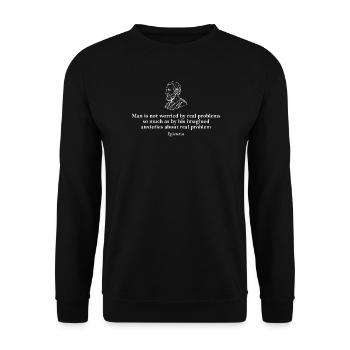 Epictetus Imagined Anxiety - Unisex Sweatshirt - black - Front - Alina (178cm) & Michal (187cm)