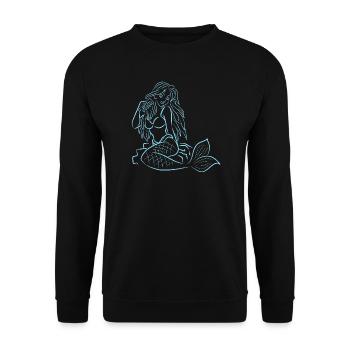 Meerjungfrau - Unisex Pullover - Schwarz - Vorne - Alina (178cm) & Michal (187cm)