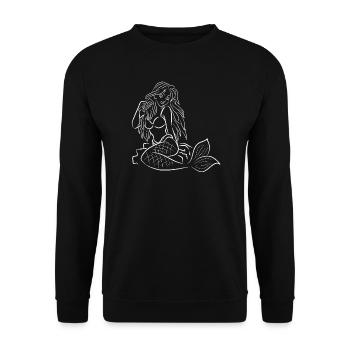 Mermaid sitting - Unisex Sweatshirt - black - Front - Alina (178cm) & Michal (187cm)
