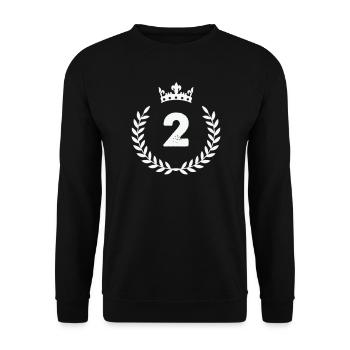 Number Two with Crown and Laurel - Unisex Sweatshirt - black - Front - Alina (178cm) & Michal (187cm)