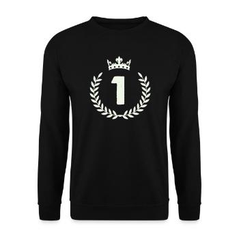 Couronne du gagnant numéro un - Sweat-shirt Unisexe - noir - Devant - Alina (178cm) & Michal (187cm)