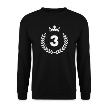 3_kranz_krone- - Unisex Sweatshirt - black - Front - Alina (178cm) & Michal (187cm)