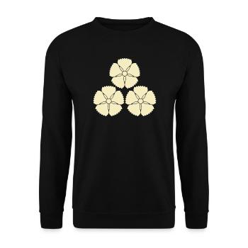 Oriental Vintage Akizuki Clan Japanese Kamon Crest - Unisex Sweatshirt - black - Front - Alina (178cm) & Michal (187cm)
