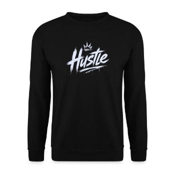 Hustle - streetwear - Unisex Sweatshirt - black - Front - Alina (178cm) & Michal (187cm)