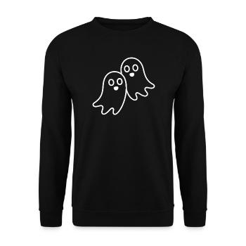 Ghost duo in line art - Unisex Sweatshirt - black - Front - Alina (178cm) & Michal (187cm)
