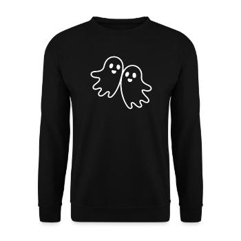 Two Friendly Ghosts Hugging - Unisex Sweatshirt - black - Front - Alina (178cm) & Michal (187cm)