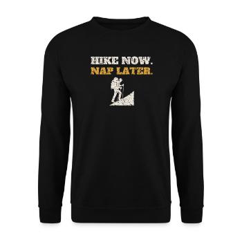 Hike Now Nap Later - Unisex Sweatshirt - black - Front - Alina (178cm) & Michal (187cm)