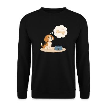 Beagle dreams of a bone - Unisex Sweatshirt - black - Front - Alina (178cm) & Michal (187cm)
